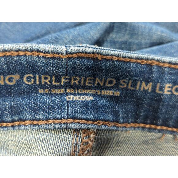 So Slimming Girlfriend Jeans 18R Embroidered Floral Slim Ankle Stretch Blue - Picture 16 of 16